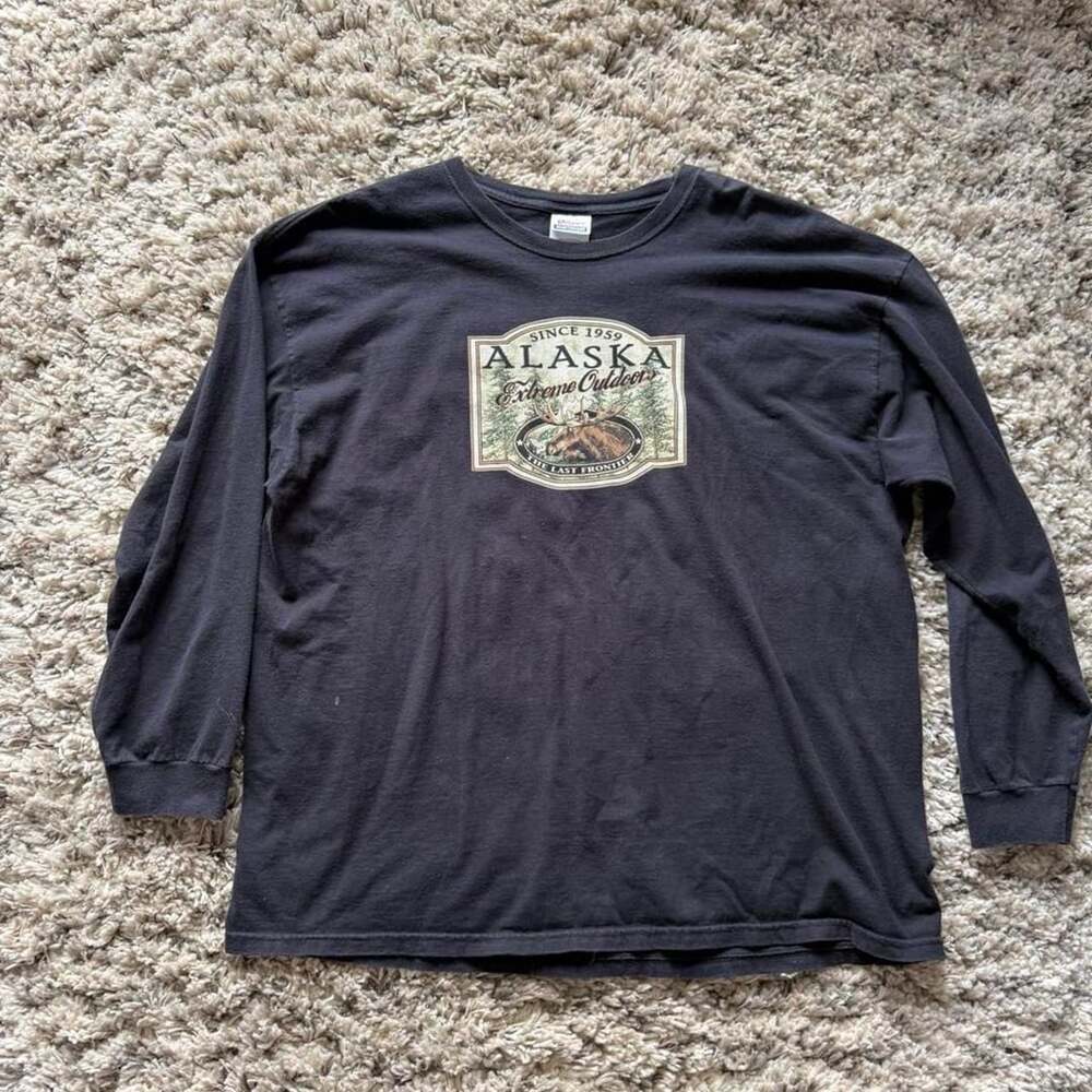 Hanes Alaska Extreme Outdoor Long Sleeve Graphic T-Shirt 2XL